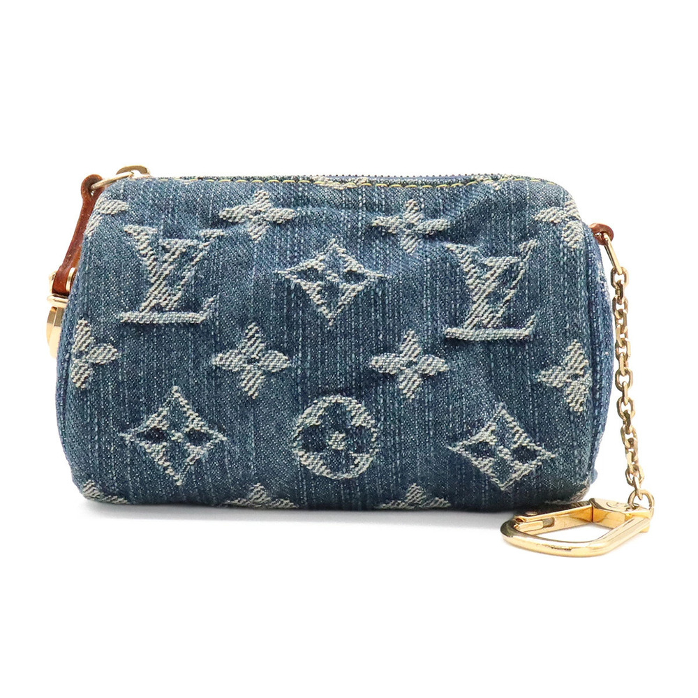 LOUIS VUITTON Monogram Denim Trousse Speedy Pouch Clutch Accessory Blue